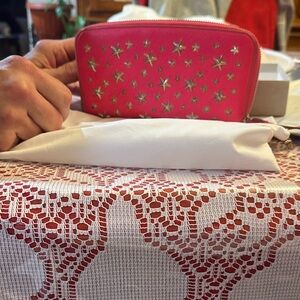 Jimmy Choo Pink Star-Studded Wallet